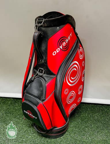 Used Callaway Odyssey Black/Red Staff Bag 6-Dividers 6-Pockets No Rainhood