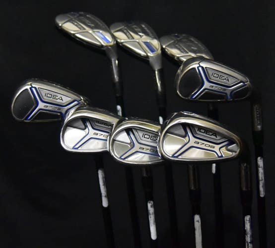 ADAMS IDEA A7 OS HYBRID SET 8 CLUB FLEX: SENIOR LENGTH: (5)39 IN RH NEW GRIP