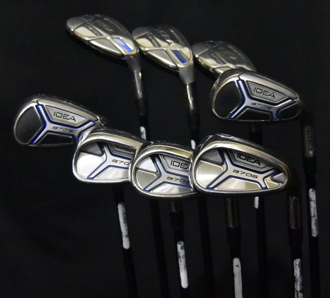 ADAMS IDEA A7 OS HYBRID SET 8 CLUB FLEX: SENIOR LENGTH: (5)39 IN RH NEW GRIP