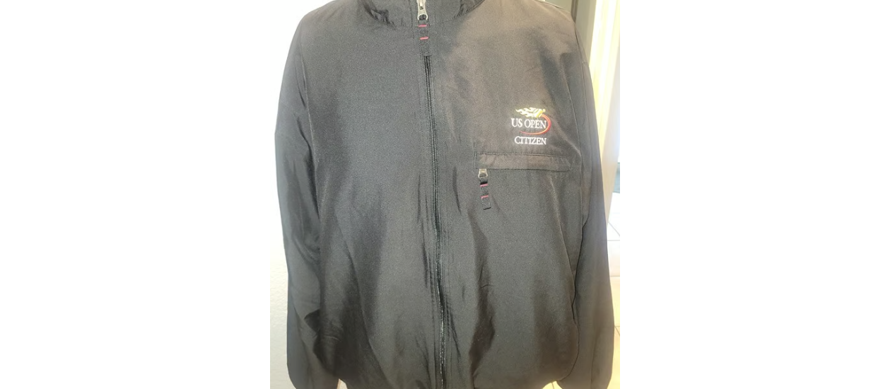 Cutter & Buck Black Windbreaker Jacket US Open Citizen Club Coat - Mens XL