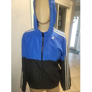 Vintage Adidas Track Jacket Mens Blue Full Zip Windbreaker Mesh Lined - Size Small