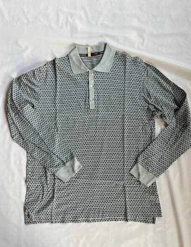 Bally Cotton Grey embroidery logo Pique Long sleeves Polo Shirt Italy  US44