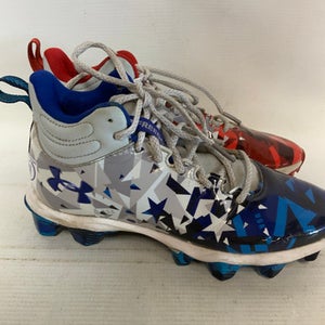 Used Under Armour Jr FB Cleats Royal/Red/Grey Junior 04 11823-S000033570