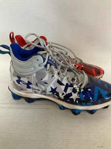 Used Under Armour Jr FB Cleats Royal/Red/Grey Junior 04 11823-S000033570
