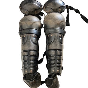 Used Rawlings JUNIOR LEG GUARDS Catchers Leg Guards Black Junior 11760-S000080542