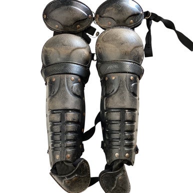 Used Rawlings JUNIOR LEG GUARDS Catchers Leg Guards Black Junior 11760-S000080542