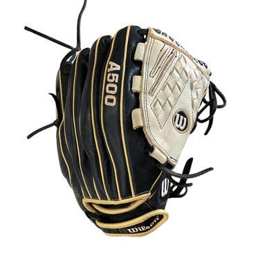 Used Wilson A500 SIREN RH Throw Fastpitch Gloves Black 12 1/2" 11760-S000080531