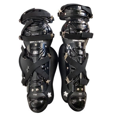 Used MacGregor B 68 SHIN GUARDS Catchers Leg Guards Black Junior 11760-S000080525