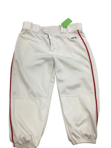 Used Rawlings WHITE RED PINSTRIPE BB PANTS BB/SB Pant Mens White MD 11884-S000050970