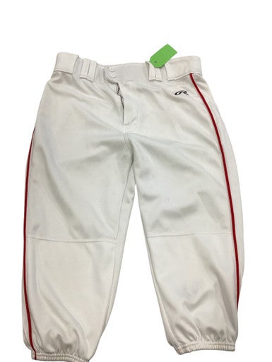 Used Rawlings WHITE RED PINSTRIPE BB PANTS BB/SB Pant Mens White MD 11884-S000050970
