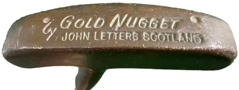 John Letters Scotland Gold Nugget Putter RH 34" Master Model Label Leather Grip