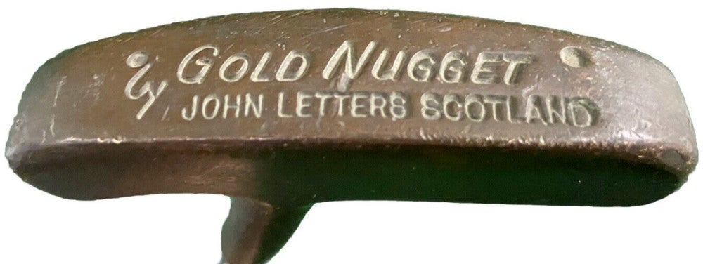 John Letters Scotland Gold Nugget Putter RH 34" Master Model Label Leather Grip
