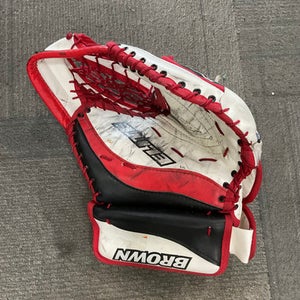 Used BROWN ELITE CATCHER Senior Goalie Catcher White/Red/Navy 11614-S000219561