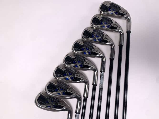 Callaway X-22 Iron Set 5-PW+SW+LW 65g Senior Graphite Mens RH Midsize +1''