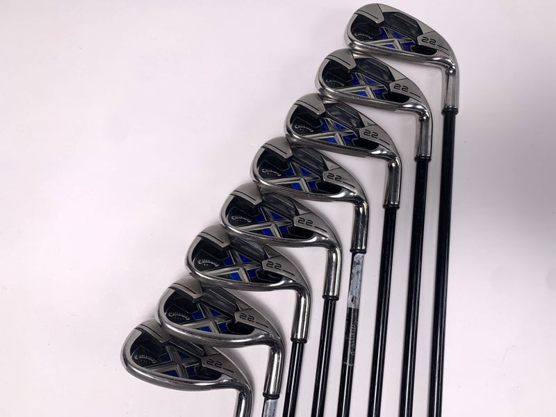 Callaway X-22 Iron Set 5-PW+SW+LW 65g Senior Graphite Mens RH Midsize +1''