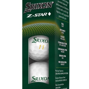 Srixon Z-Star Diamond Limited Edition Golf Balls (White/Kelly Green, 3pk) NEW