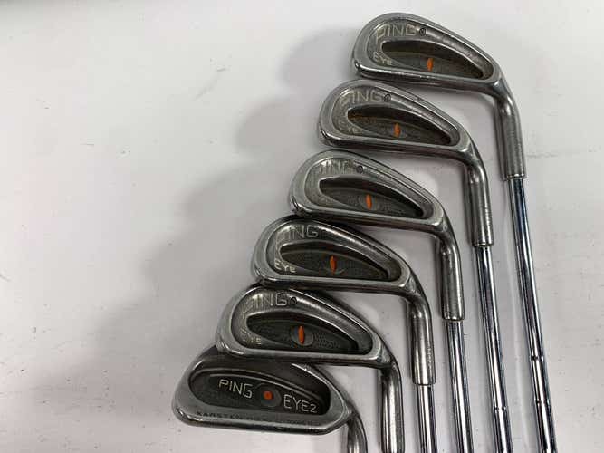 Ping Eye Iron Set 6-PW+SW Orange Dot 2* Flat ZZ Lite Stiff Steel Mens RH