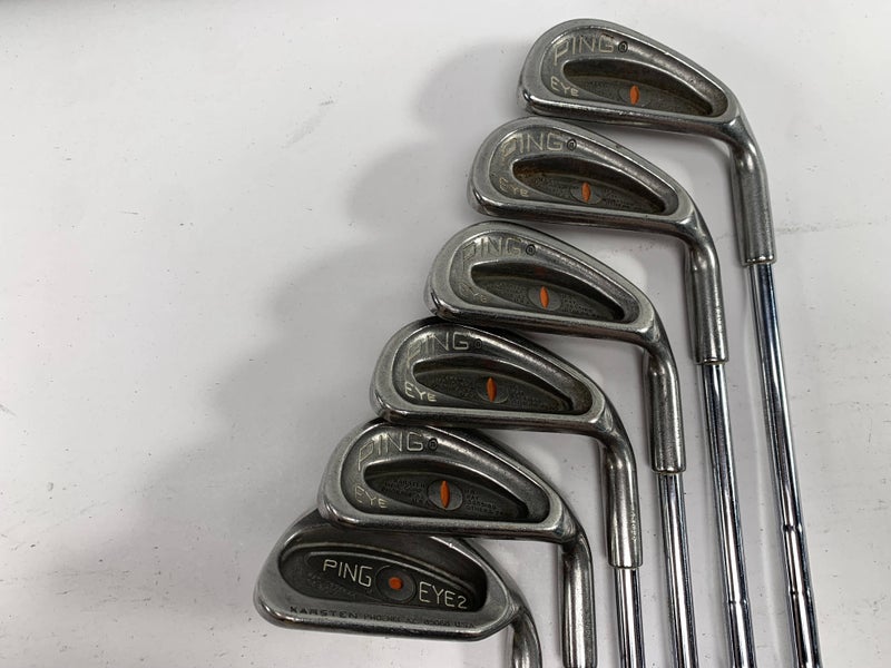 Ping Eye Iron Set 6-PW+SW Orange Dot 2* Flat ZZ Lite Stiff Steel Mens RH