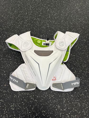 Used Maverik M5 EKG Lacrosse Shoulder Pads White LG 11849-S000030693
