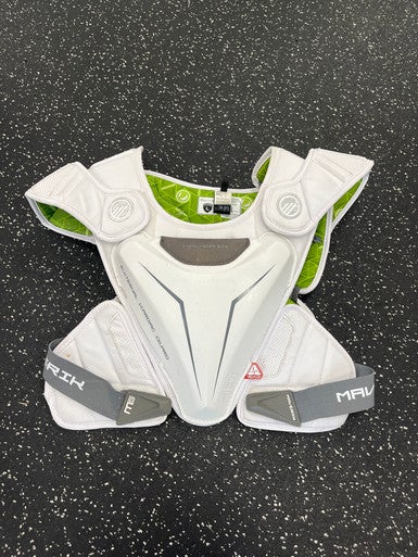 Used Maverik M5 EKG Lacrosse Shoulder Pads White LG 11849-S000030693