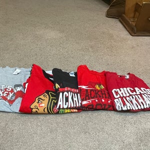 Chicago Blackhawks Youth Shirt & Jersey Lot – 5 Pieces – Sizes S to XL – NHL Hockey Fan Apparel