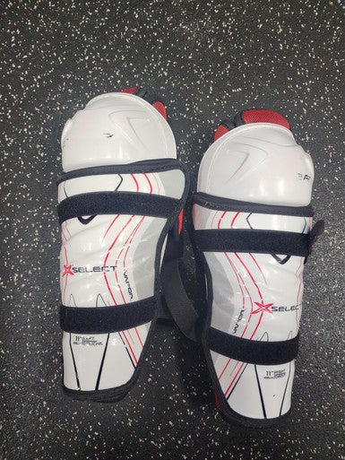 Used Bauer X SELECT Junior Shin Guards White 11" 11849-S000030494