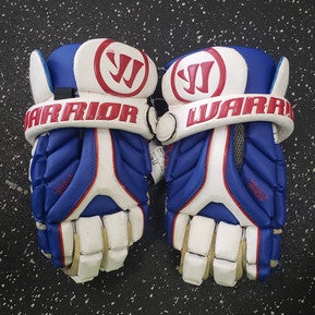 Used Warrior EVO 17 ALL AMERICAN GAMES Lacrosse Gloves Mens Royal Blue LG 11849-S000030631