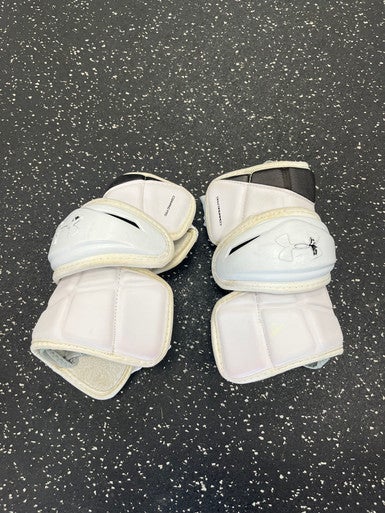 Used Under Armour COMMAND PRO ARM GUARDS Lacrosse Arm Pads/Guards White MD 11849-S000030669