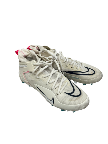 Used Nike ALPHA HUARACHE 8 ELITE LAX Cleats Womens White Senior 8 11692-S000138048