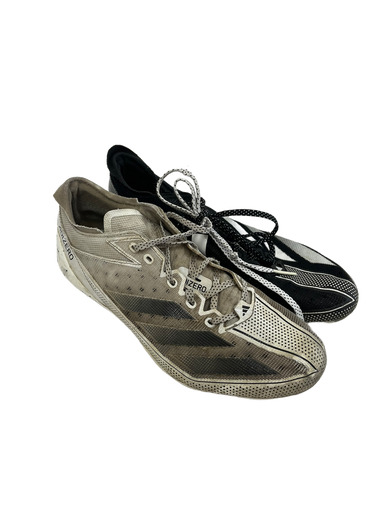 Used Adidas ADIZERO ELECTRIC Adult FB Cleats Black And White Senior 8.5 11692-S000139749