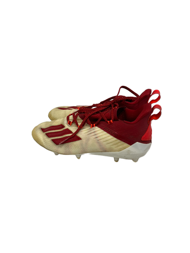 Used Adidas ADIZERO Adult FB Cleats White And Red Senior 7.5 11692-S000139782