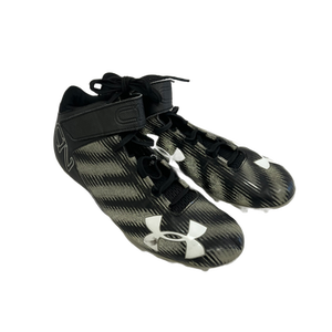 Used Under Armour C1N Adult FB Cleats Black And Silver Senior 10.5 11692-S000139797