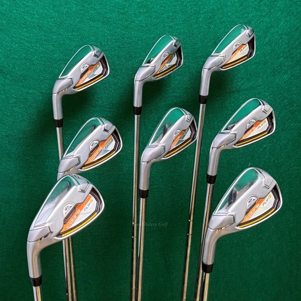 LH Cobra Golf Fly-Z Orange 3-PW Iron Set 8 Factory KBS Steel Regular