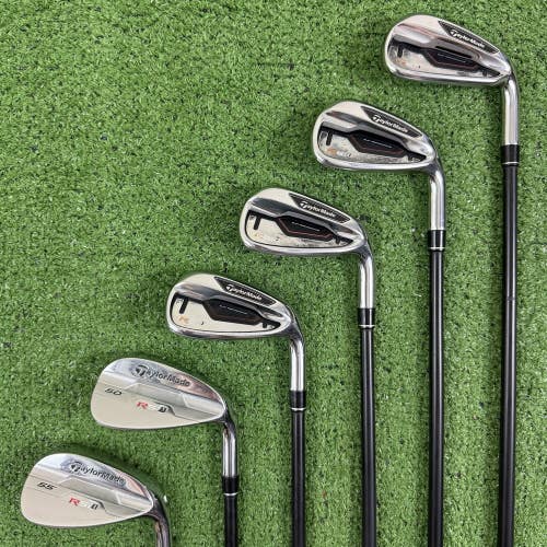 TaylorMade RSi 1 Iron Set 7-PW AW SW Graphite REAX 65 Regular Flex +1 Long