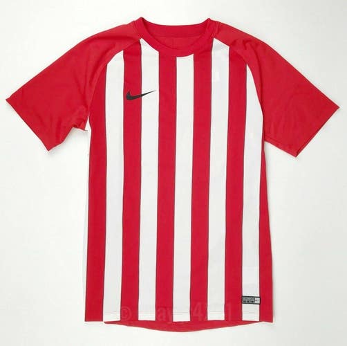 Nike Striped Segment Soccer Jersey Red White Men's Medium 832976 Futbol