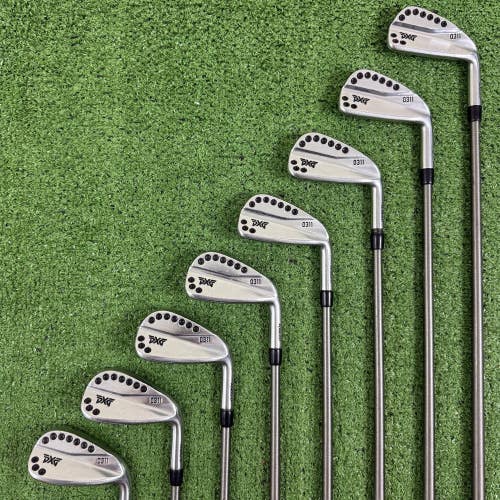 PXG 0311 GEN1 Satin Forged Iron Set 4-PW GW Aerotech Steelfiber i95 Stiff Flex