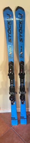Unisex 2024 Stockli 160 cm Racing laser sl Skis With Bindings Max Din 16 (Used)