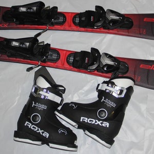 NEW Elan Maxx Kids Skis 70cm Uflex Size Adjustable EL 4.5 GW Bindings 2026 + 14.5 ROXA boots Italy