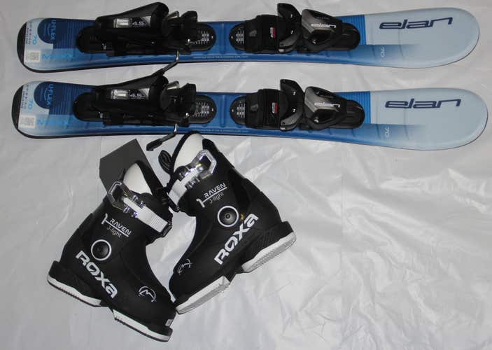 NEW Elan Maxx Blue Jr. Kid's Skis, 70cm w/ EL 4.5 GW CA JRS BLK Bindings 14.5 boots 2026