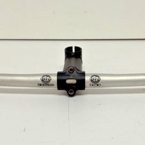 Vintage Titec Enduro 565mm Silver Aluminum Flat Handlebar Titec 110mm Black Stem