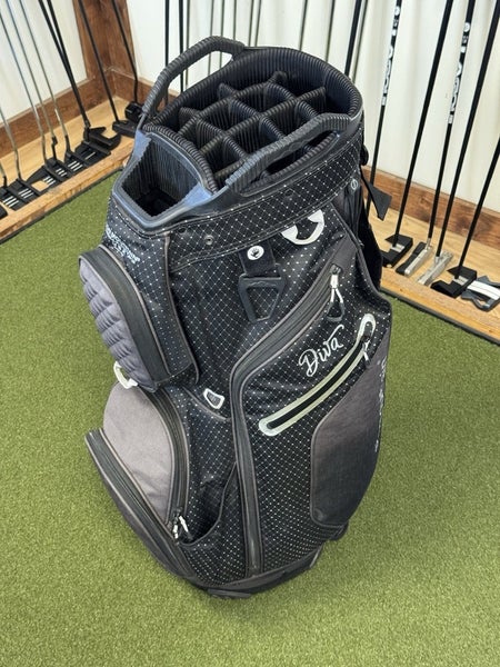 Sun Mountain Diva Cart Bag 15-Way Divider Cart Bag Nice W Rain Hood Cover