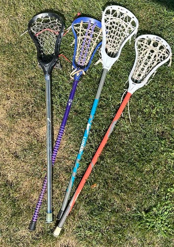 4 lacrosse sticks come as is