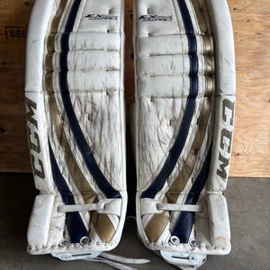 CCM EXTREME FLEX PRO (NOTRE DAME) (34") - USED PRO STOCK SENIOR GOALIE PADS