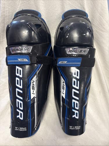 Junior Size 12 Inch Bauer MS-1 Ice Hockey Player Shin Pads
