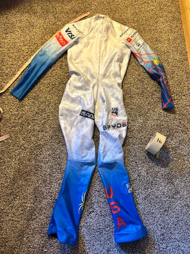 US Ski Team Men's custom size XL Tall Spyder Ski Suit (Used) FIS Legal