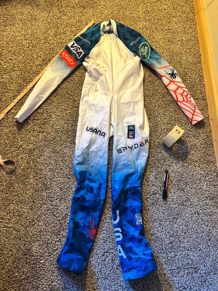 US Ski Team Men's custom size XL Tall Spyder Ski Suit (Used) FIS Legal