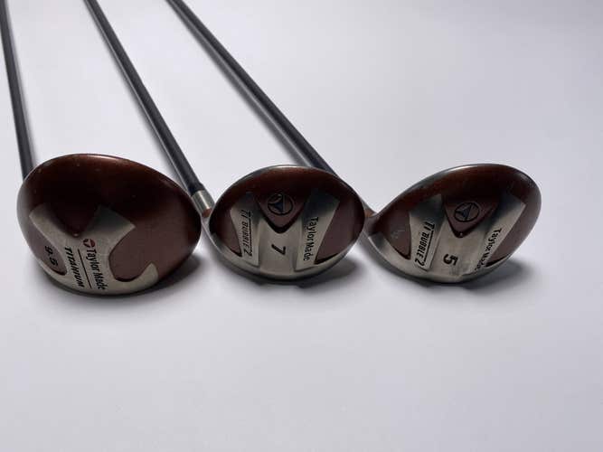 TaylorMade Ti Bubble 2 Wood Set 1 5 7 | 9.5* 18* 21* Bubble 2 80g Mens RH