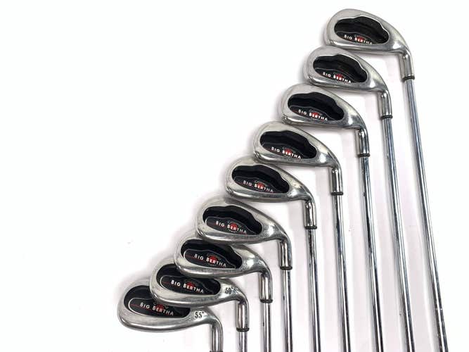 Callaway Big Bertha 2002 Iron Set 4-PW+GW+SW Uniflex Steel Mens RH