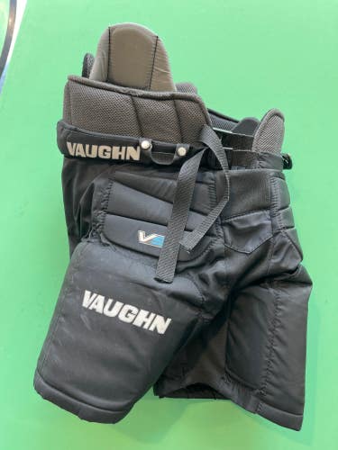 Black Junior Large Vaughn Velocity V9 Pro Hockey Goalie Pants (Used)