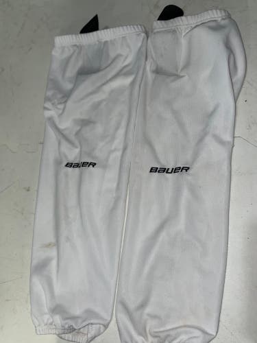 White Small Junior Bauer Socks (Used)